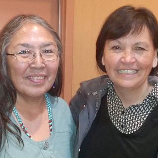 Gwichin ethnobotanist, Alestine Andre, and Sylvia Scow A Andre & S Scow, 27 March 2013. Photo courtesy of RK.