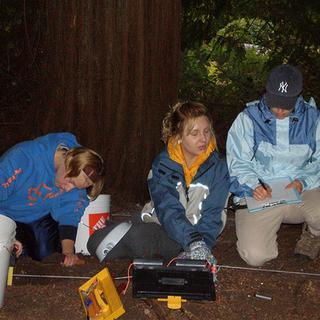 Excavation begins! The details count--note-taking (L.Trippell photo). Aundrea, VIU (left), and UofT students digging at the Porpoise Bay site. 