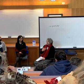 Unarchived panel with (l-r) Imogene Lim, Elad Tzadok, Tzu-I Chung and Kathryn Gagnon, Cowichan Campus - Feb 15, 2023