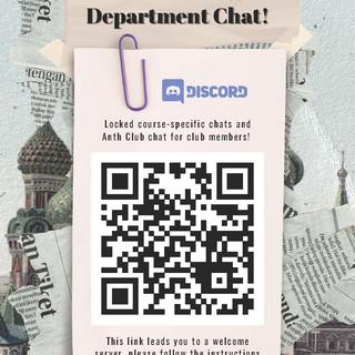 Promo flyer: Anthropology Department Chat! (Discord)