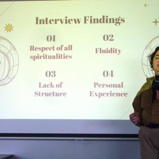 Jackson presenting on Honours research.